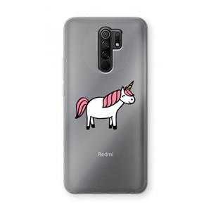 CaseCompany Eenhoorn: Xiaomi Redmi 9 Transparant Hoesje