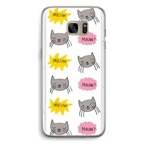CaseCompany Meow: Samsung Galaxy S7 Edge Transparant Hoesje