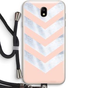 CaseCompany Marmeren pijlen: Samsung Galaxy J7 (2017) Transparant Hoesje met koord