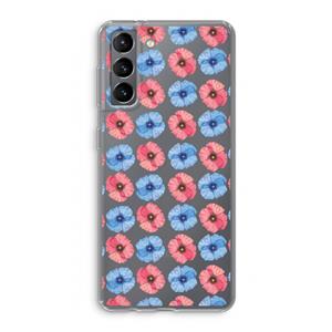 CaseCompany Klaproosjes: Samsung Galaxy S21 Transparant Hoesje