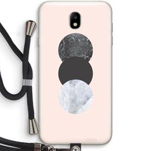 CaseCompany Marmeren cirkels: Samsung Galaxy J7 (2017) Transparant Hoesje met koord
