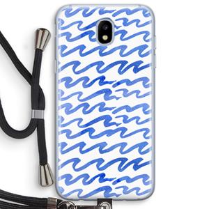 CaseCompany Blauwe golven: Samsung Galaxy J5 (2017) Transparant Hoesje met koord