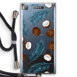 CaseCompany Kokosnoot roze: Sony Xperia XZ1 Transparant Hoesje met koord