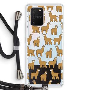 CaseCompany Alpacas: Samsung Galaxy S10 Lite Transparant Hoesje met koord