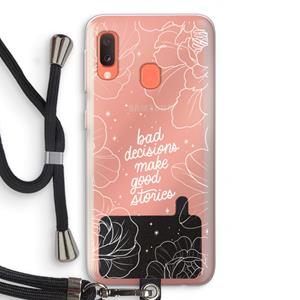 CaseCompany Good stories: Samsung Galaxy A20e Transparant Hoesje met koord