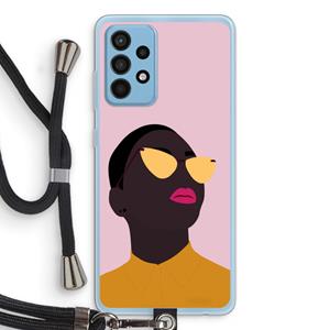 CaseCompany Yellow glasses: Samsung Galaxy A52 Transparant Hoesje met koord