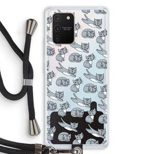 CaseCompany Poezen: Samsung Galaxy S10 Lite Transparant Hoesje met koord