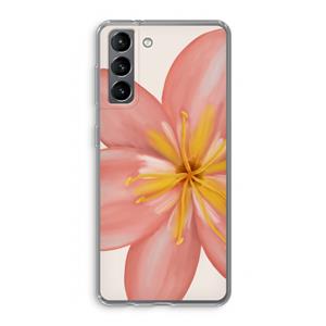 CaseCompany Pink Ellila Flower: Samsung Galaxy S21 Transparant Hoesje