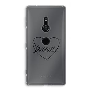 CaseCompany Friends heart black: Sony Xperia XZ2 Transparant Hoesje