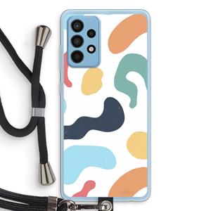 CaseCompany Memphis Shapes Blue: Samsung Galaxy A52 Transparant Hoesje met koord