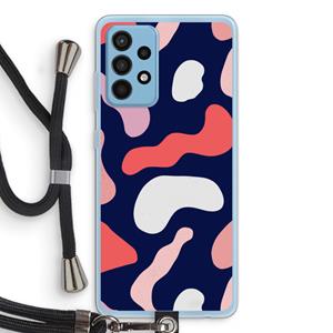 CaseCompany Memphis Shapes Pink: Samsung Galaxy A52 Transparant Hoesje met koord
