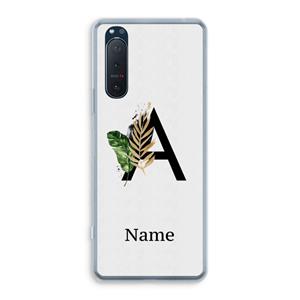 CaseCompany Charcoal Flora: Sony Xperia 5 II Transparant Hoesje