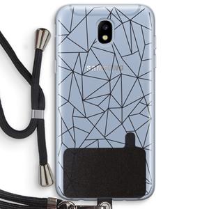CaseCompany Geometrische lijnen zwart: Samsung Galaxy J5 (2017) Transparant Hoesje met koord