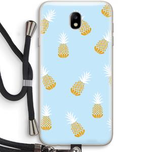 CaseCompany Ananasjes: Samsung Galaxy J7 (2017) Transparant Hoesje met koord