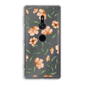 CaseCompany Peachy flowers: Sony Xperia XZ2 Transparant Hoesje