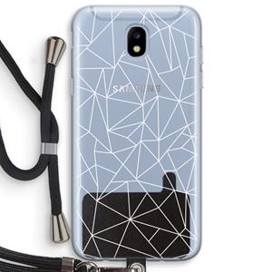 CaseCompany Geometrische lijnen wit: Samsung Galaxy J5 (2017) Transparant Hoesje met koord