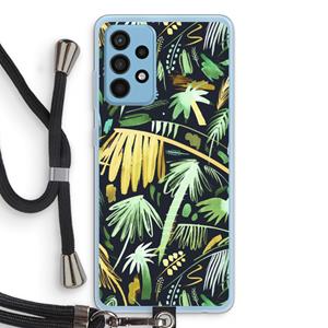 CaseCompany Tropical Palms Dark: Samsung Galaxy A52 Transparant Hoesje met koord