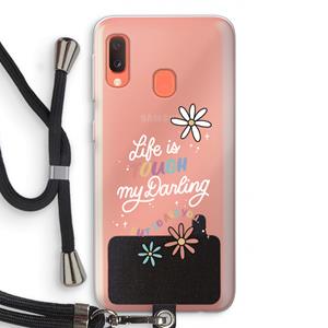 CaseCompany Tough Life: Samsung Galaxy A20e Transparant Hoesje met koord