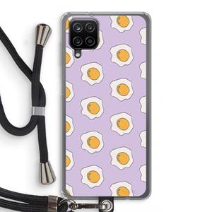 CaseCompany Bacon to my eggs #1: Samsung Galaxy A12 Transparant Hoesje met koord
