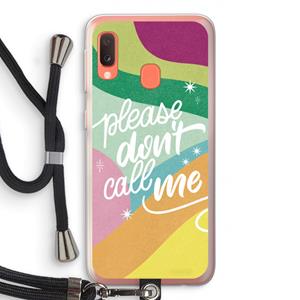 CaseCompany Don't call: Samsung Galaxy A20e Transparant Hoesje met koord