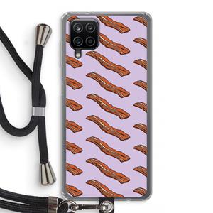 CaseCompany Bacon to my eggs #2: Samsung Galaxy A12 Transparant Hoesje met koord