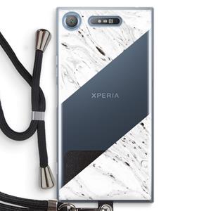 CaseCompany Biggest stripe: Sony Xperia XZ1 Transparant Hoesje met koord