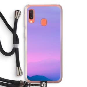 CaseCompany Sunset pastel: Samsung Galaxy A20e Transparant Hoesje met koord