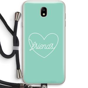 CaseCompany Friends heart pastel: Samsung Galaxy J7 (2017) Transparant Hoesje met koord