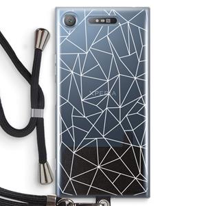 CaseCompany Geometrische lijnen wit: Sony Xperia XZ1 Transparant Hoesje met koord