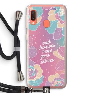 CaseCompany Good stories: Samsung Galaxy A20e Transparant Hoesje met koord