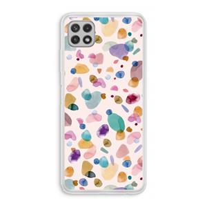 CaseCompany Terrazzo Memphis Pink: Samsung Galaxy A22 4G Transparant Hoesje