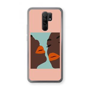 CaseCompany Orange lips: Xiaomi Redmi 9 Transparant Hoesje
