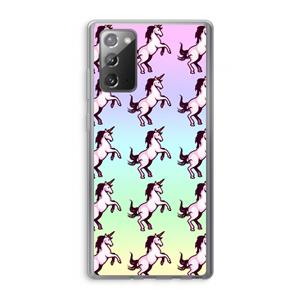 CaseCompany Musketon Unicorn: Samsung Galaxy Note 20 / Note 20 5G Transparant Hoesje