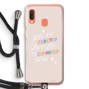 CaseCompany Right Place: Samsung Galaxy A20e Transparant Hoesje met koord