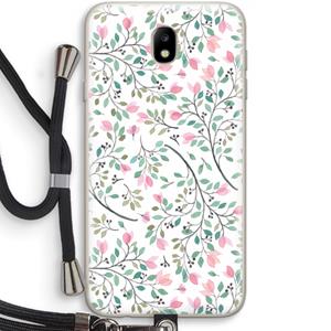 CaseCompany Sierlijke bloemen: Samsung Galaxy J7 (2017) Transparant Hoesje met koord