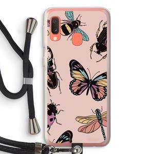 CaseCompany Tiny Bugs: Samsung Galaxy A20e Transparant Hoesje met koord