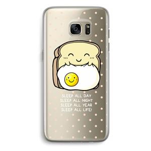 CaseCompany Sleep All Day: Samsung Galaxy S7 Edge Transparant Hoesje