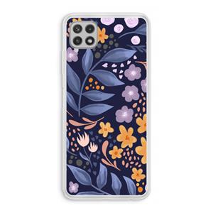 CaseCompany Flowers with blue leaves: Samsung Galaxy A22 4G Transparant Hoesje