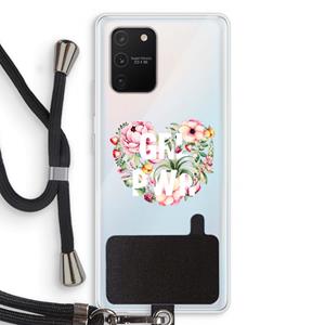 CaseCompany GRL PWR Flower: Samsung Galaxy S10 Lite Transparant Hoesje met koord