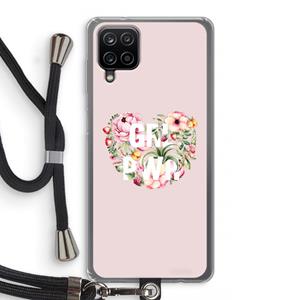 CaseCompany GRL PWR Flower: Samsung Galaxy A12 Transparant Hoesje met koord