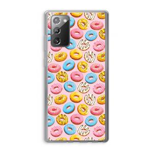 CaseCompany Pink donuts: Samsung Galaxy Note 20 / Note 20 5G Transparant Hoesje
