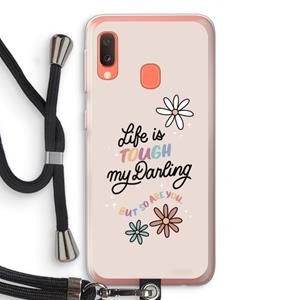 CaseCompany Tough Life: Samsung Galaxy A20e Transparant Hoesje met koord