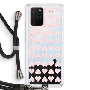 CaseCompany Ass 'n Titties: Samsung Galaxy S10 Lite Transparant Hoesje met koord