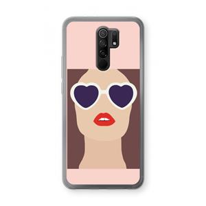 CaseCompany Red lips: Xiaomi Redmi 9 Transparant Hoesje