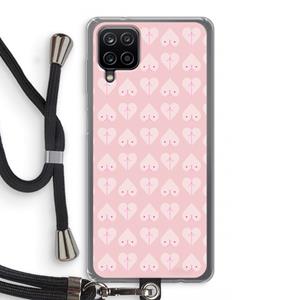 CaseCompany Ass 'n Titties: Samsung Galaxy A12 Transparant Hoesje met koord