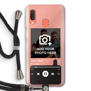 CaseCompany Music Player: Samsung Galaxy A20e Transparant Hoesje met koord