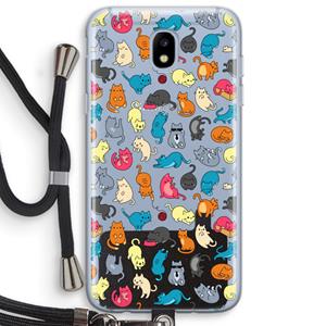 CaseCompany Kleurrijke katten: Samsung Galaxy J5 (2017) Transparant Hoesje met koord
