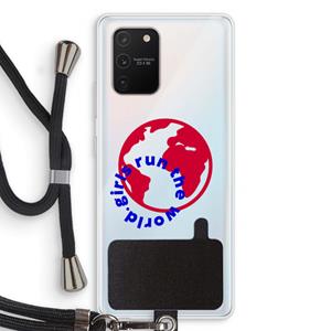 CaseCompany Run The World: Samsung Galaxy S10 Lite Transparant Hoesje met koord