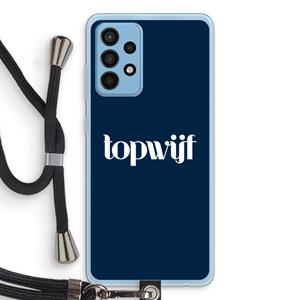 CaseCompany Topwijf Navy: Samsung Galaxy A52 Transparant Hoesje met koord
