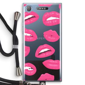 CaseCompany Bite my lip: Sony Xperia XZ1 Transparant Hoesje met koord
